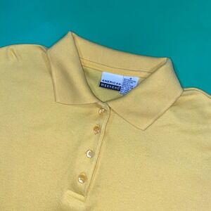 American Weekend Womens Yellow Short Sleeve Collared Polo Shirt M‎